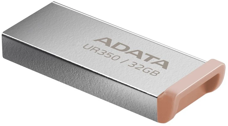 USB Atmintinė - ADATA UR350 32GB, 100 MB/s, Metalinė Dėžutė, Ruda