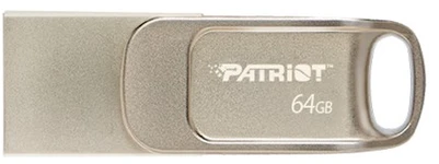 Patriot Memory Tab T560 64GB USB atmintinė, dviguba USB 120MB/s (PS64GT560DS5D), Sidabrinis