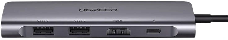 Adapteris HUB UGREEN CM195 USB-C prie HDMI, 2x USB-A 3.0, SD/TF, PD