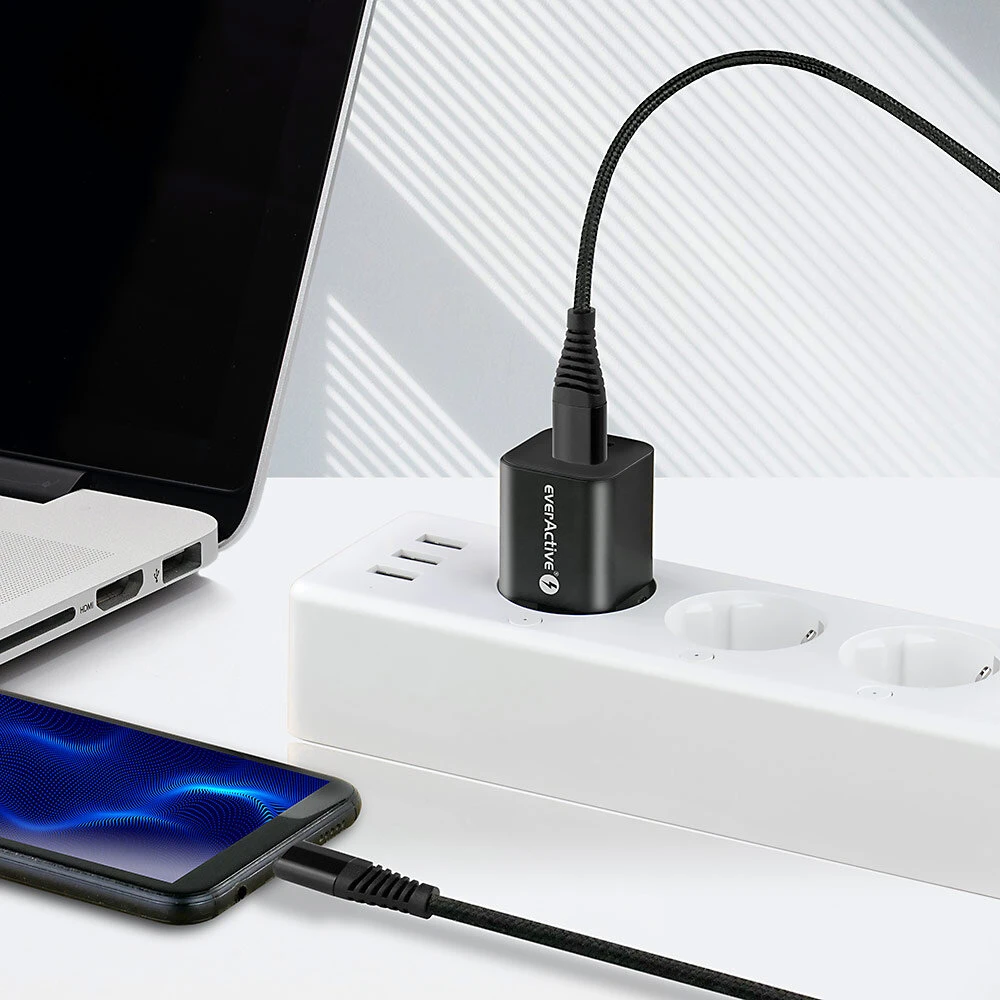 everActive 1 m USB-A – USB-C 5A pintas kabelis CBB-1CHB