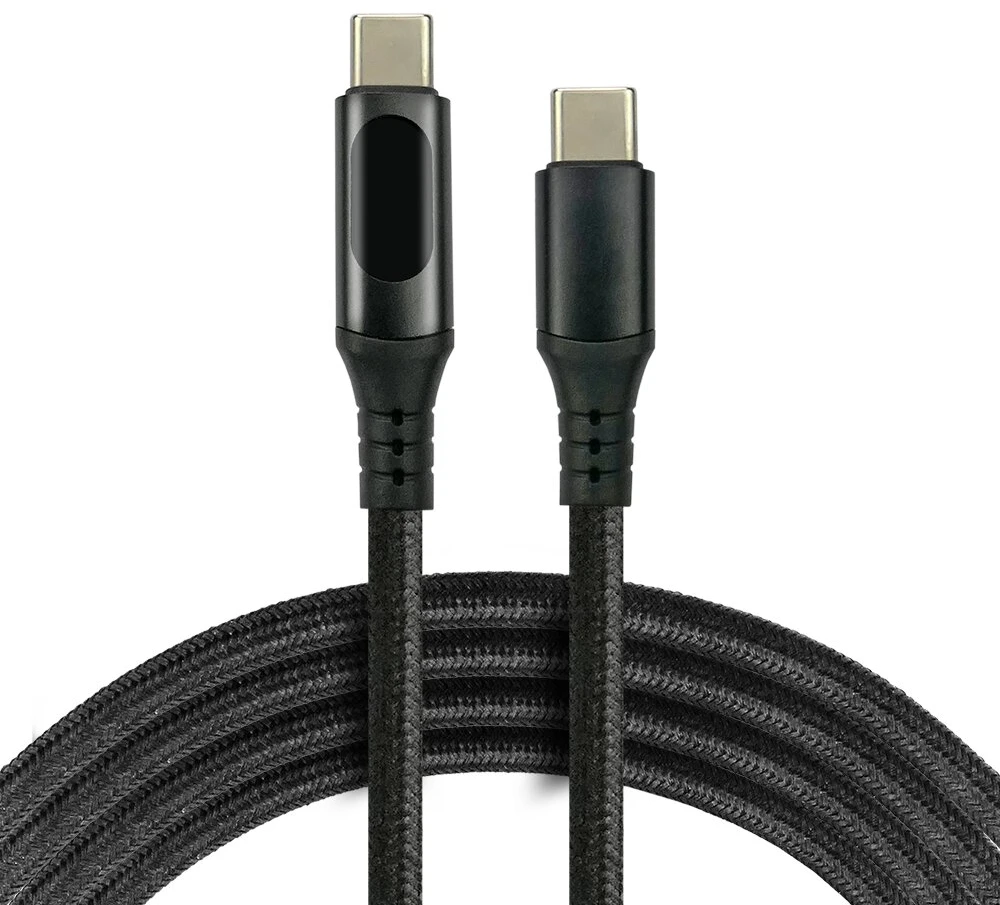 everActive 3m USB-C PD 2.25A 45W pintas kabelis su LCD ekranu CBB-3PDL