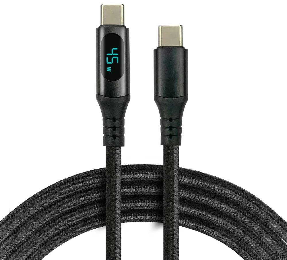everActive 3m USB-C PD 2.25A 45W pintas kabelis su LCD ekranu CBB-3PDL