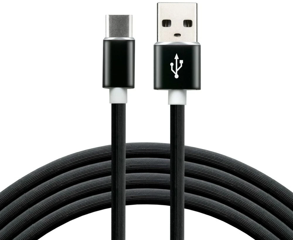„everActive“ USB-C laidas 1 m - Juodas, silikoninis, greito įkrovimo, 3A - CBS-1CB