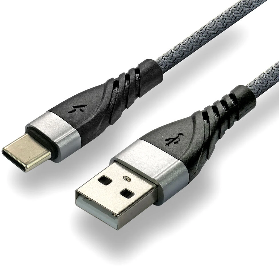 USB-C Įkrovimo Laidas – everActive CBB-1CG, 3 A, 480 Mbps, 1 m, Pilkas