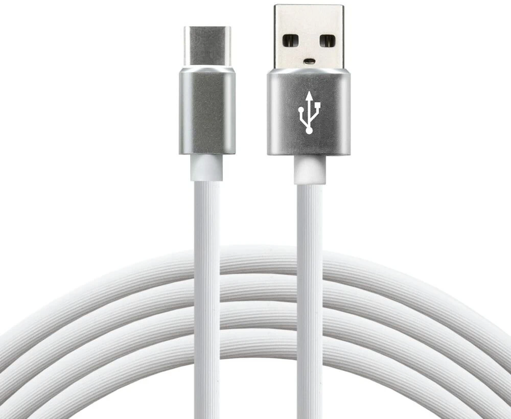 USB-C Įkrovimo Laidas - everActive CBS-1.5CW, 3A Greitas Įkrovimas, 480 Mbps Duomenų Perdavimo, 1.5m, Balta