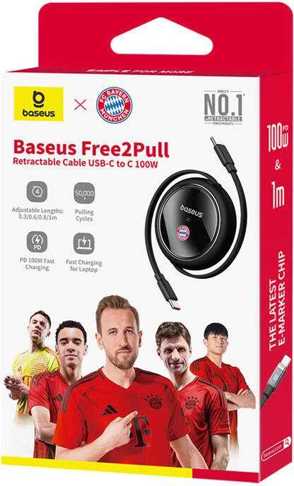 Baseus USB-C į USB-C 100W įkrovimo laidas (Juodas) Bayern Edition