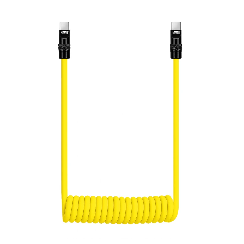 USB-C Kabelis - Newell USB-C 100W 2m Silikoninė Spiralė Geltona-Juoda