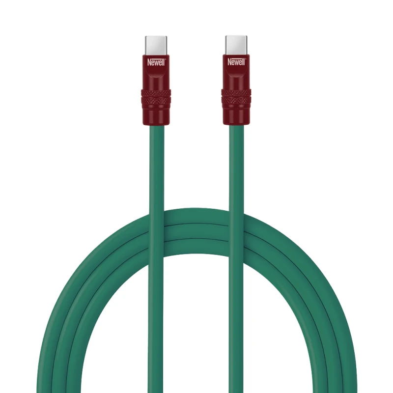 USB-C kabelis - Newell USB-C 100W 2m silikoninis žalias-bordo