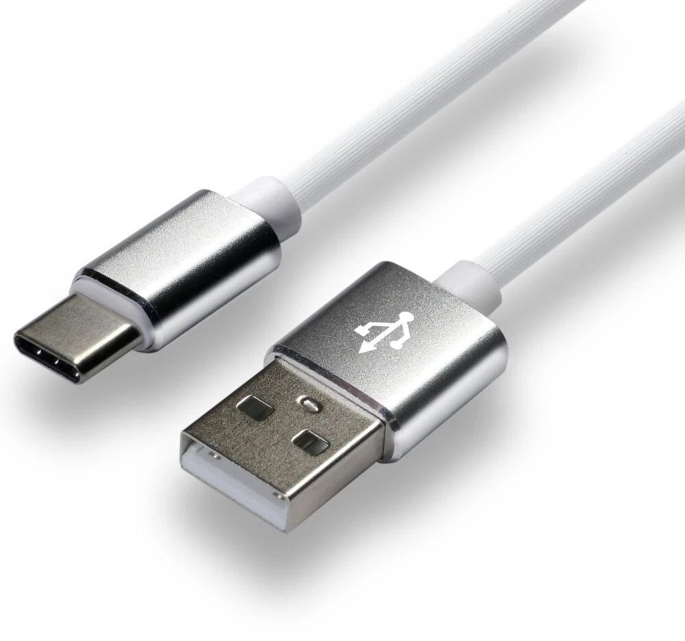 everActive kabelis USB-C 1m - Baltas, silikonas, greitas įkrovimas, 3A - CBS-1CW