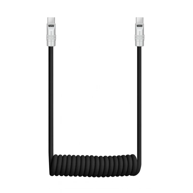 USB-C Laidas - Newell USB-C 100W Energijos Perdavimo Silikoninė Spiralė 2m Juoda