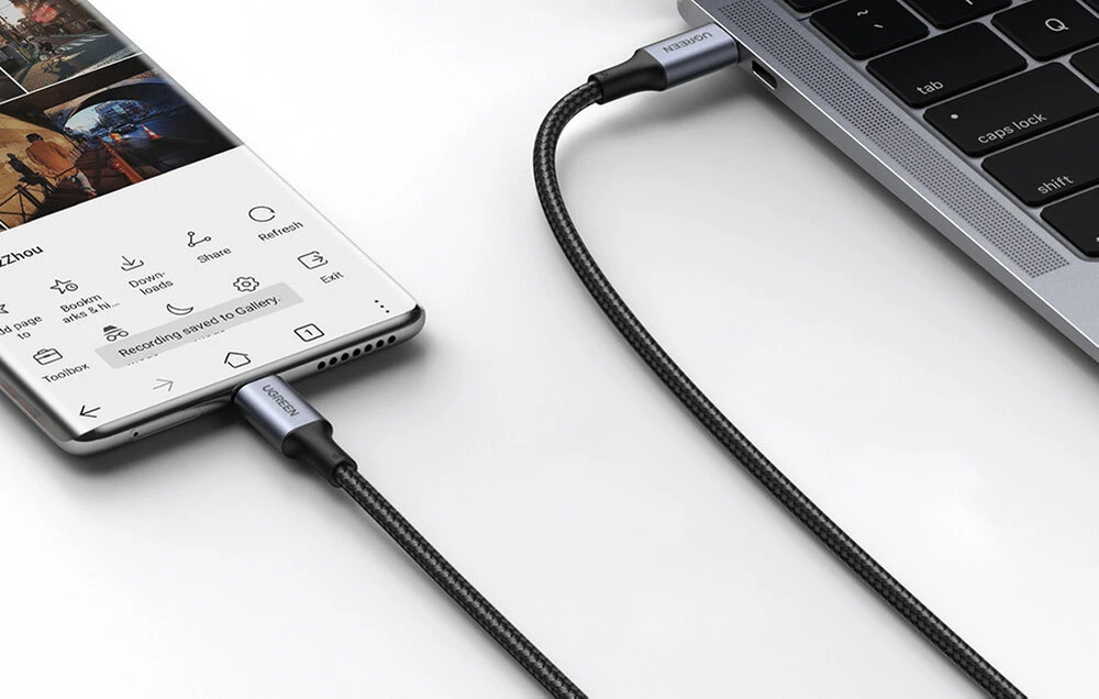 Ugreen US557 USB-C į USB-C laidas, 100 W, 5A (juodas)