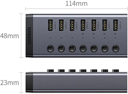 USB Hub - UGREEN CM481 7-Port USB 3.0 Hublas, 5Gbps Duomenų Perdavimo, Greitas Įkrovimas