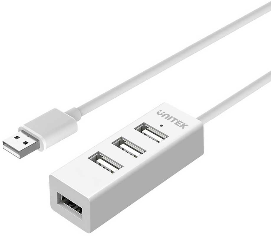 UNITEK Y-2146 Hub 4x USB 2.0. mini baltas Y-2146