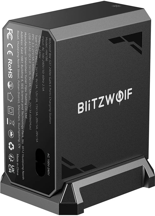 „Blitzwolf BW-S31“ 2xUSB-A, 4xUSB-C, PD, 240 W tinklo įkroviklis.
