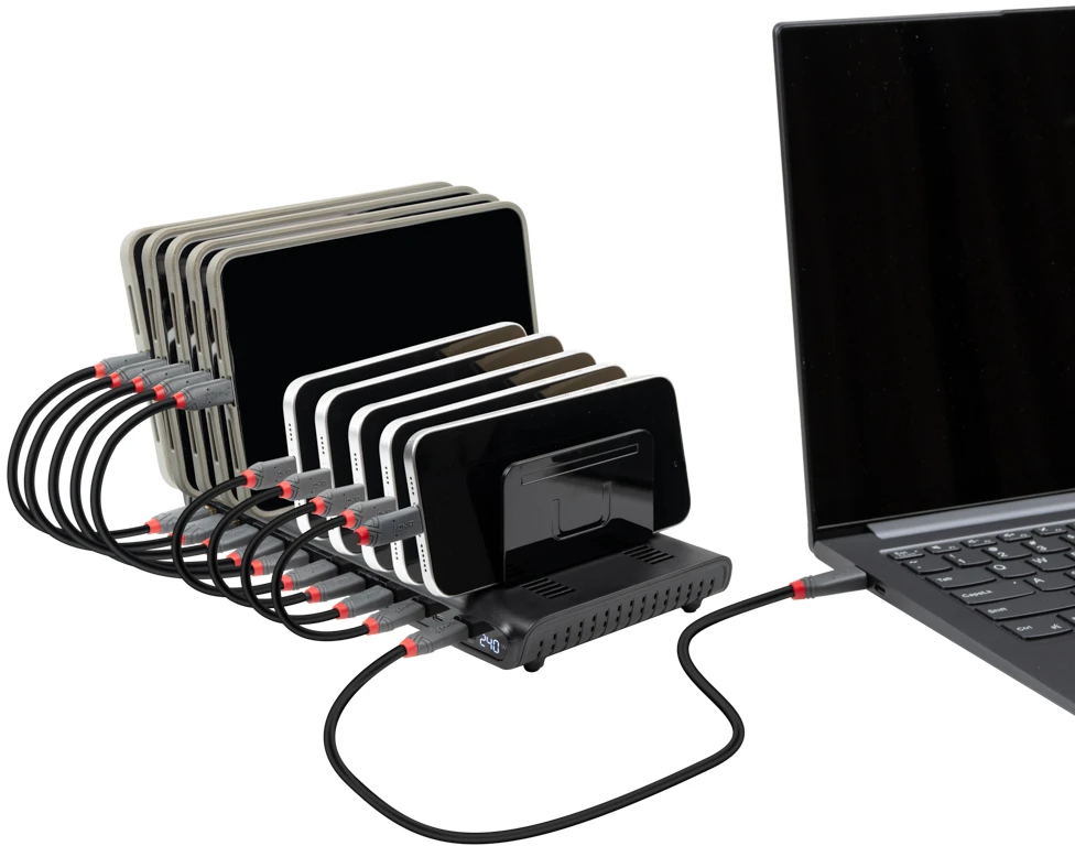 USB įkrovimo stotelė - Lindy 240 W 10 prievadų