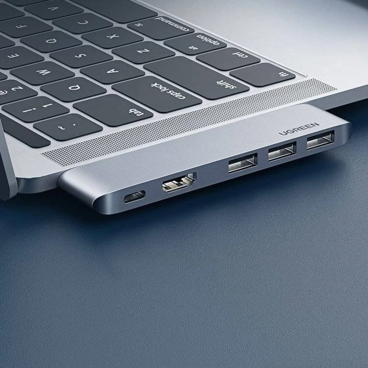 Adapterio šakotuvas UGREEN, 2XUSB_C iki 3x USB 3.0, HDMI