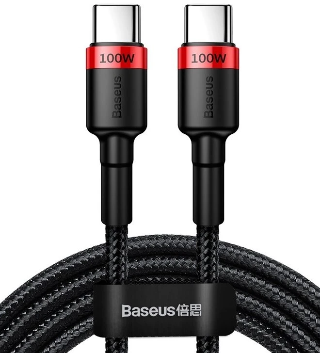 Baseus Cafule PD2.0 100W blykstė įkrovimo USB-C kabelis 20V 5A 2m - Raudonas / Juodas