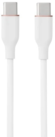 USB Kabelis - HiSmart Silikoninis Type-C 100W 2m Baltas