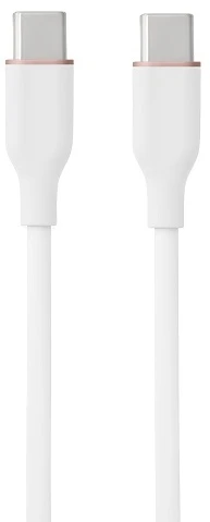 USB Kabelis - HiSmart Silikoninis USB Type-C 100W 1m Baltas