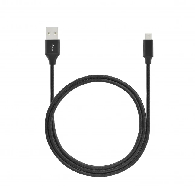 SEEK TOTI USB A to Micro USB, 2m Braided cable 2A, Juodas