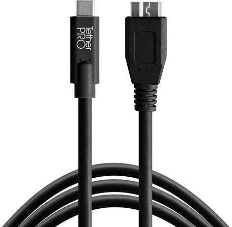 USB kabelis - Tether Tools Pro USB 3.0 Micro-B 4.6m aukštos matomumo oranžinis