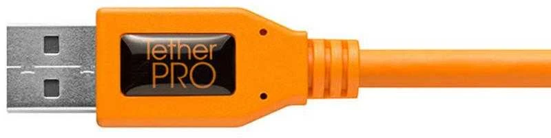 USB kabelis - Tether Tools Pro USB 3.0 Micro-B dešinysis kampas 50cm oranžinis