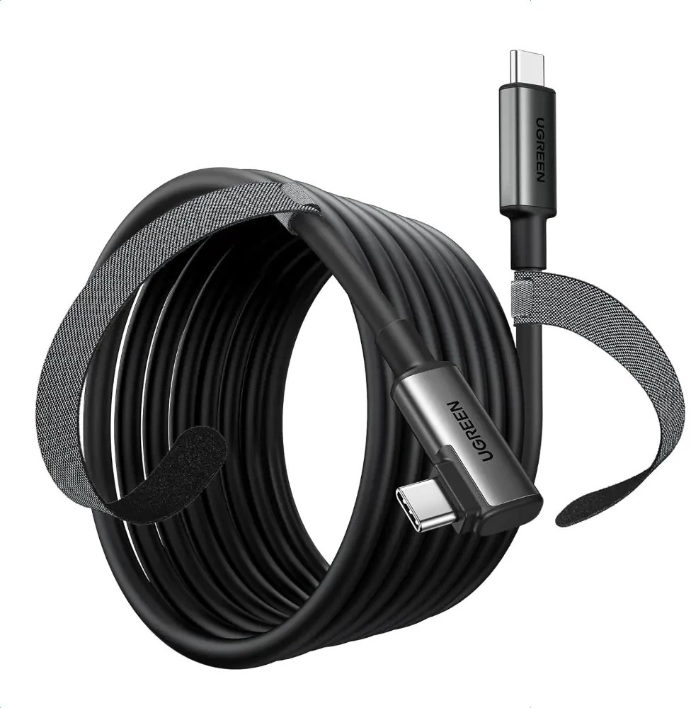 Kabelis USB C - USB C kampinis kištukas USB3.2 Gen1 60W PD3.0 5m juodas US551 UGREEN