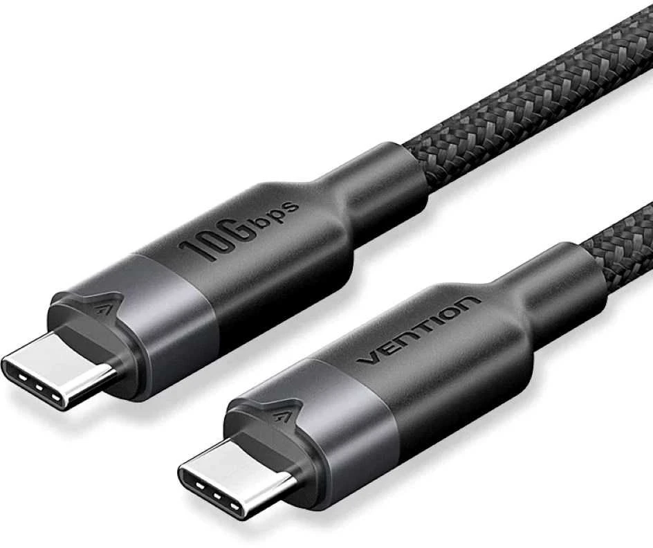 „Vention“ USB 3.2 5A 10Gbps 1m juodas USB-C į C tipo kabelis