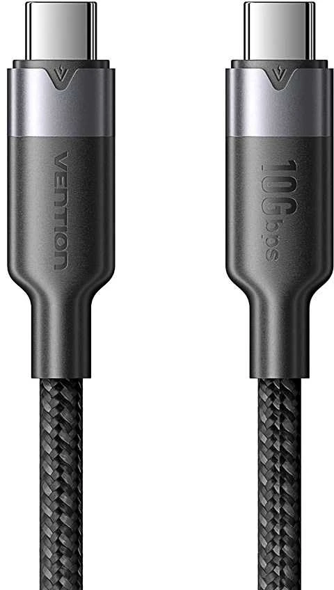 „Vention“ USB 3.2 5A 10Gbps 1m juodas USB-C į C tipo kabelis