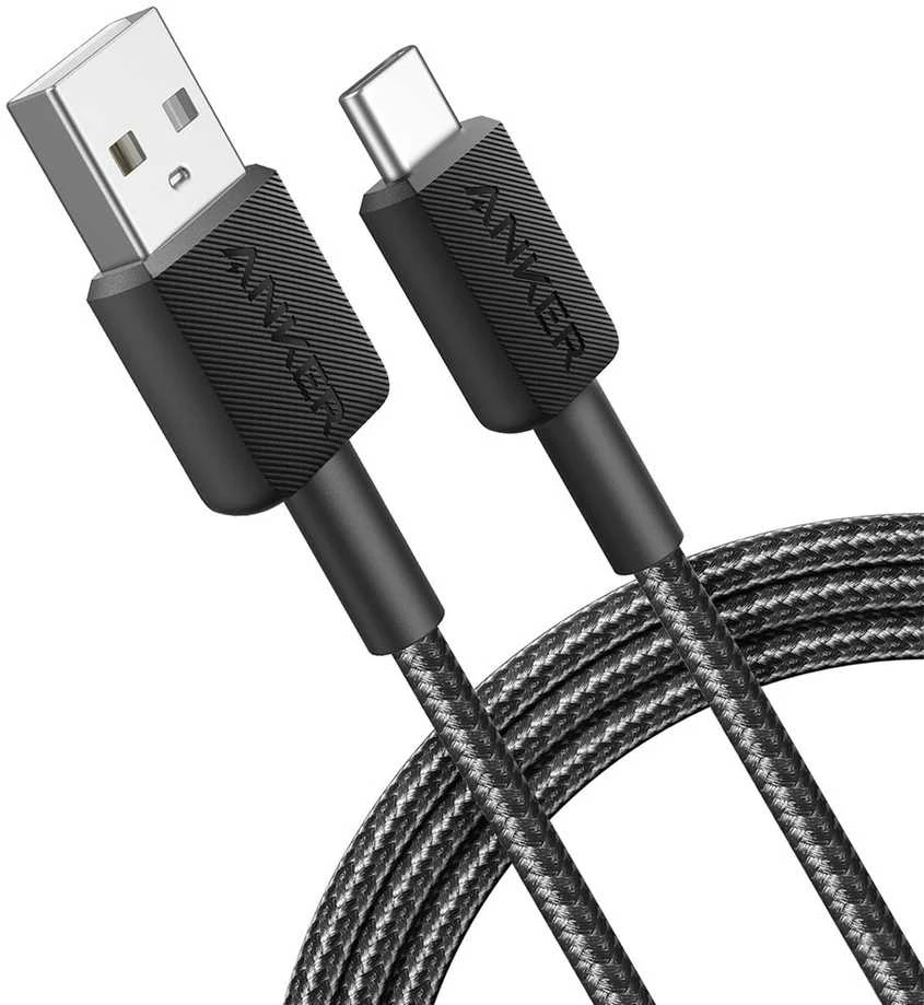 Anker 322 Braided Nylon Cable, Juodas | A81H5G11 | USB-A to USB-C