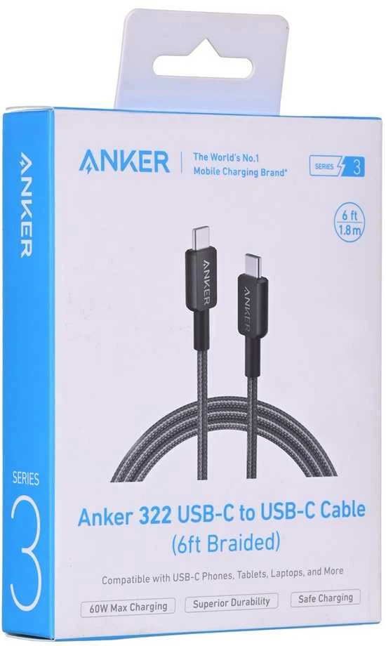 USB Laidas - Anker 1,8 M USB-C Juodas