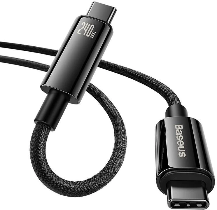 USB-C į USB-C laidas Baseus Tungsten Gold 240W 2 m (juodas)