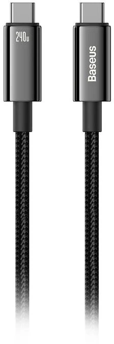 USB-C į USB-C laidas Baseus Tungsten Gold 240W 1m - juodas