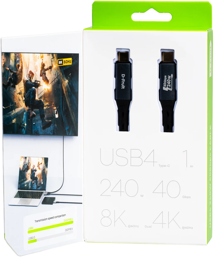 USB Laidas - D-Fruit DF142 USB4 240 W 1 m