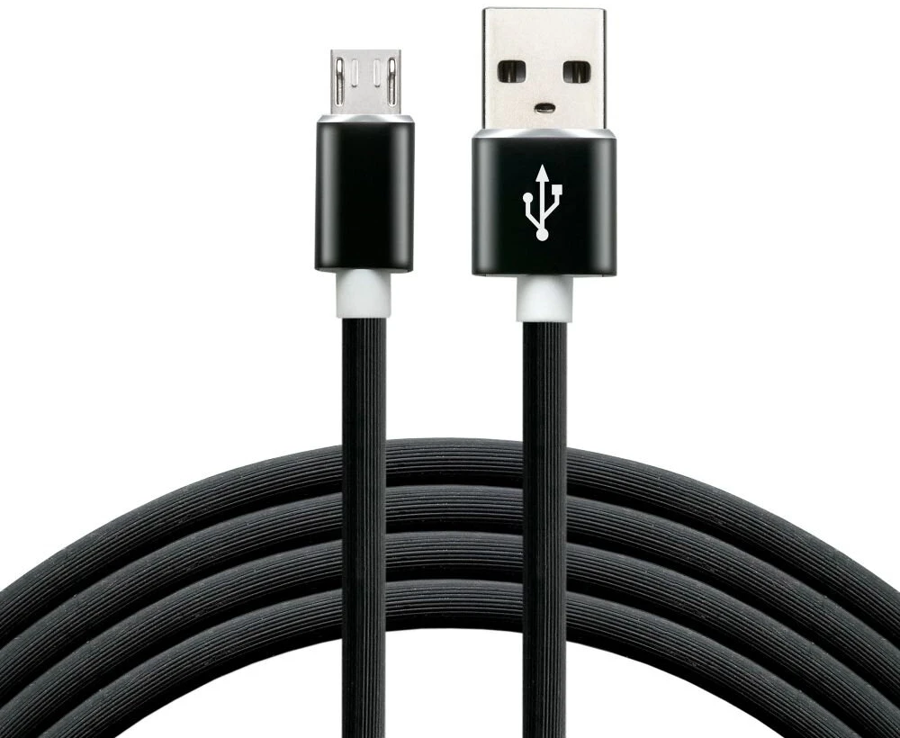 USB Laidas - EverActive CBS-1.5MB Micro USB 2.4A 480 Mbps 1.5m Juoda