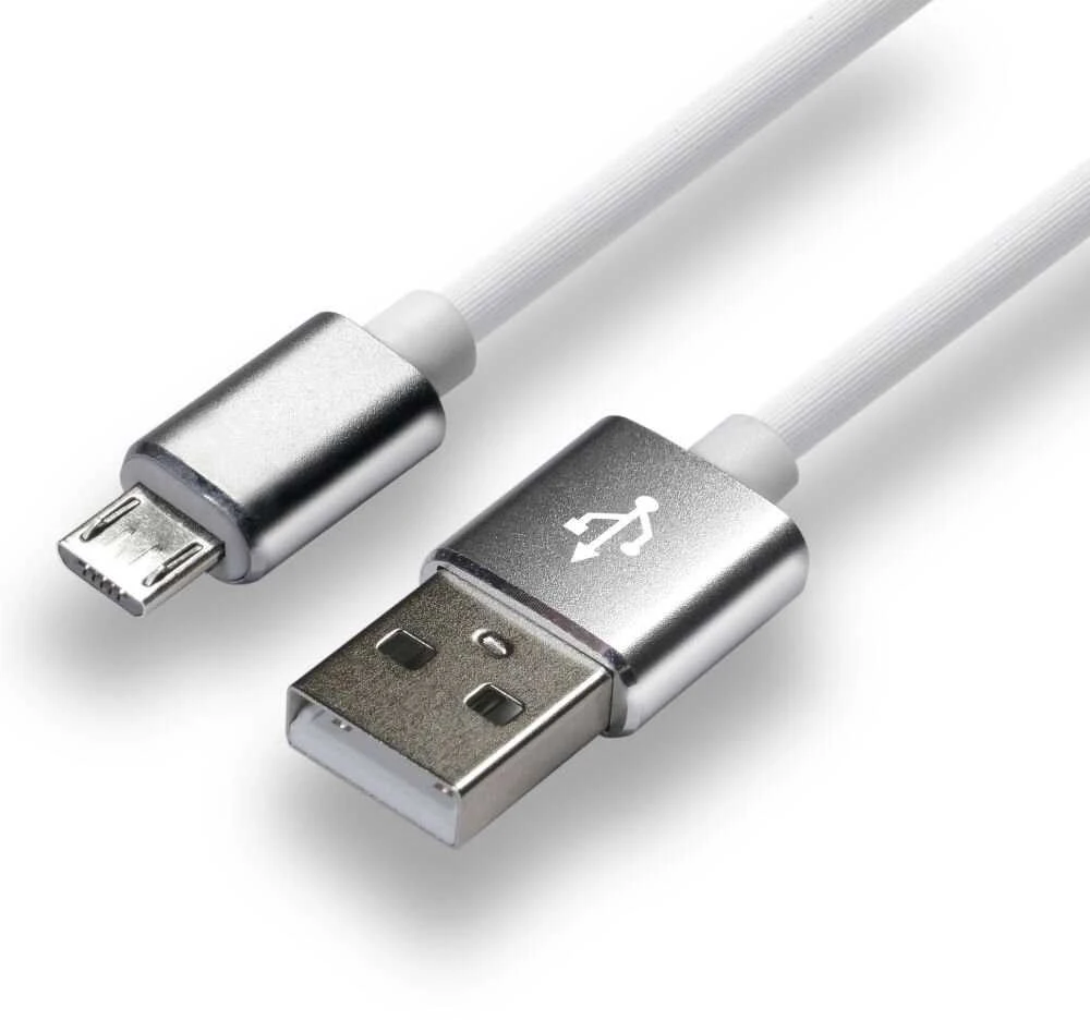 everActive kabelis USB 1m - Baltas, silikonas, greitas įkrovimas, 2,4A - CBS-1MW