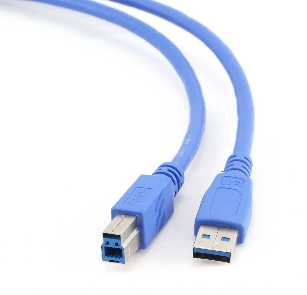GEMBIRD CCP-USB3-AMBM-6 aukštos klasės USB 3.0 kabelis, USB A tipo kištukas - USB B tipo kištukas, 1,8 metro, mėlynas