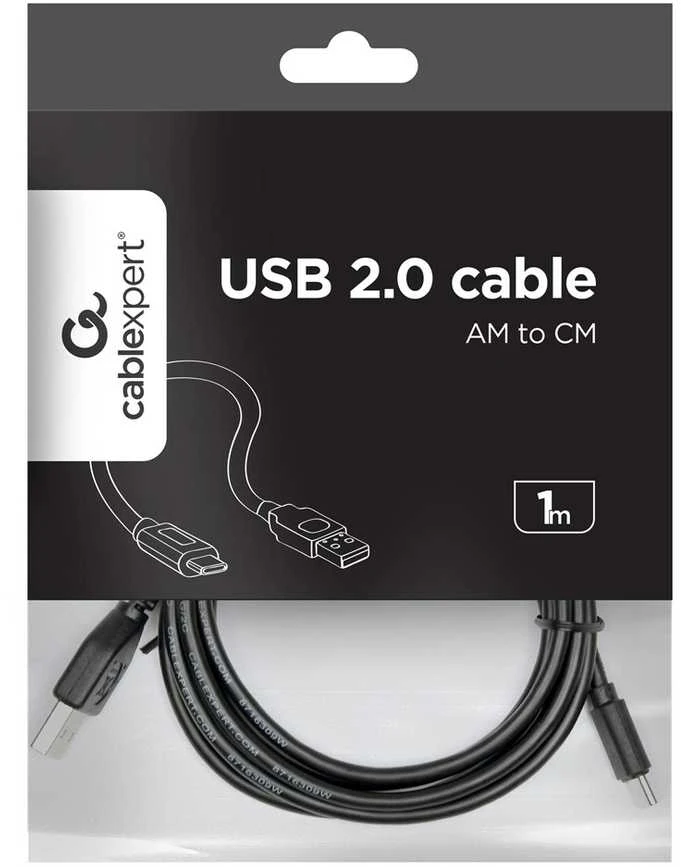 Gembird Cablexpert CCP-USB2-AMCM-1M USB 2.0 AM į C tipo keitiklis (AM/CM), 1 m | Cablexpert