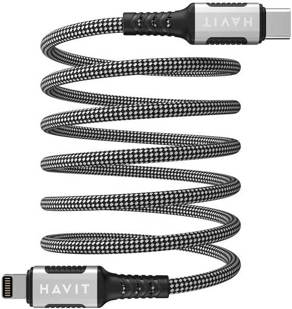 Havit CB6298 - Magnetinis USB tipo C-Lightning kabelis, 1 m (juodas)