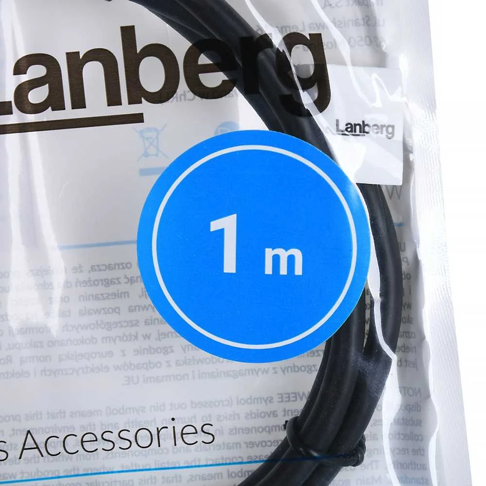 LANBERG cable USB-A M/M 3.0 1.0m juodas