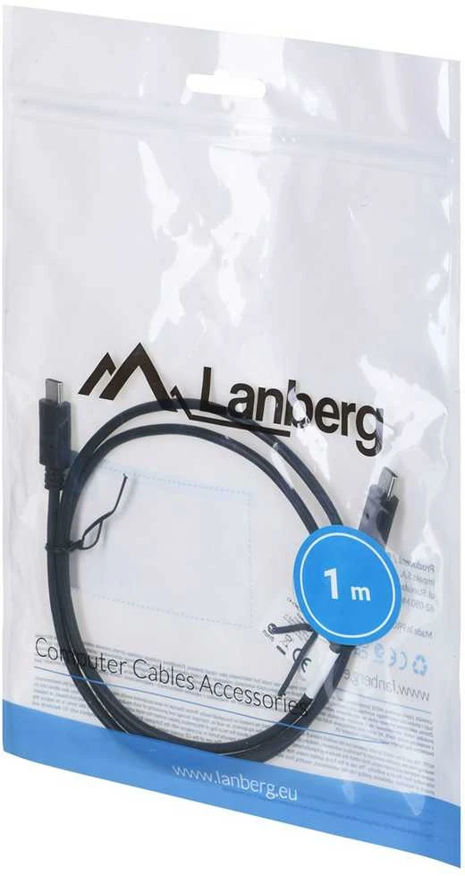 LANBERG CA-CMCM-10CU-0010-BK laidas USB-C M/M 2.0 1M Juodas