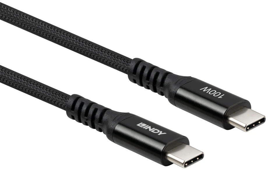 USB Laidas - Lindy 32026 1 m USB-C Į USB-C 100 W PD Laidas Juodas