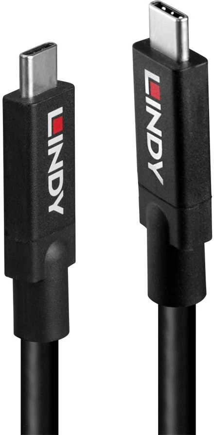 USB Kabelis - LINDY Aktyvus USB 3.2 Gen 2 C/C Laidas, 10Gbps, 8K, 60Hz, 100W, 3 m, Juodas