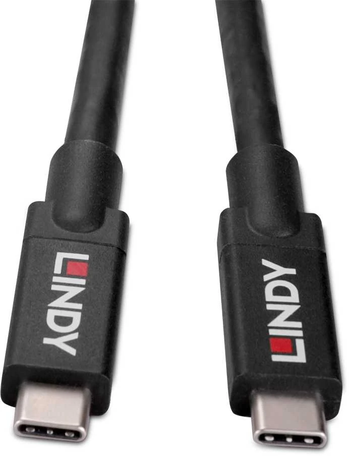 USB Kabelis - LINDY Aktyvus USB 3.2 Gen 2 C/C Laidas, 10Gbps, 8K, 60Hz, 100W, 3 m, Juodas