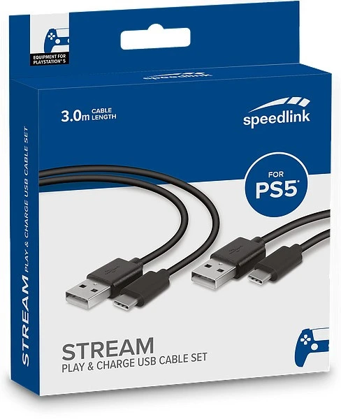 USB Laidas - Speedlink STREAM SL-460100-BK, 2 × 3 m USB-A Į USB-C Laidai, Juodas