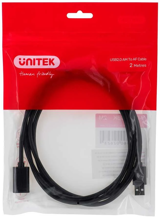 UNITEK Y-C450GBK Unitek USB plėtinio keitiklis USB2.0 AM-AF, 2,0m Y-C450GBK