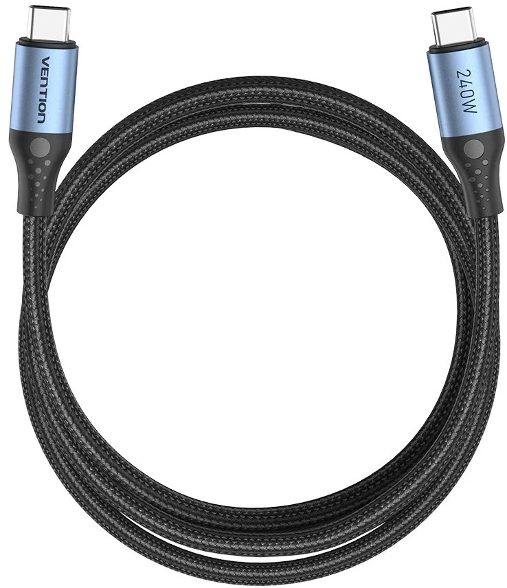 Vention USB 2.0 5A 240W 1m Juodas USB-C į C tipo kabelis