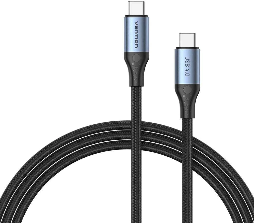 Vention USB-C į USB-C 240 W ventiliacija TAVHF USB 4.0 5A 1m 40Gbps kabelis (pilkas)