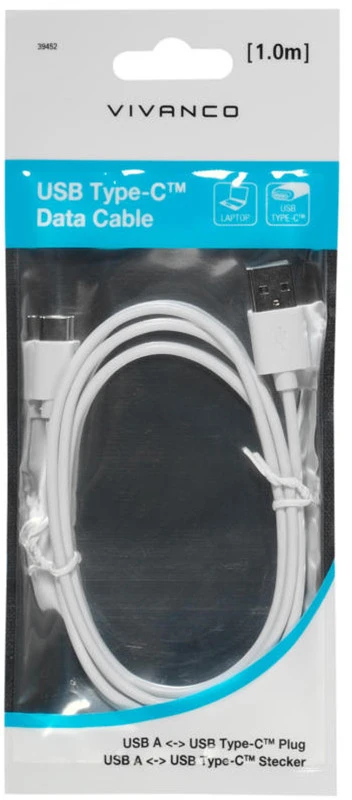 USB Laidas - Vivanco USB-C Duomenų Laidas 1 m 39452