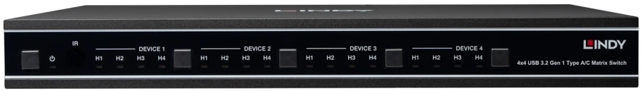 USB Matricos Jungiklis - Lindy 4x4 USB 3.2 Gen 1 Type A/C Matricos Jungiklis, 5 Gbps